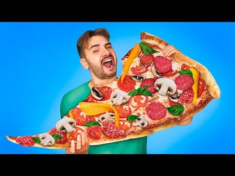Nous avons fait une pizza géante | 4 défi de cuisine géante à refaire à la maison