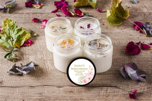 Bridal Shower Candle Favors, Greenery Eucalyptus Bridal Shower Favors, Blush Pink Gold Floral Shower Gifts, Bulk Candle Favors - Etsy Australia