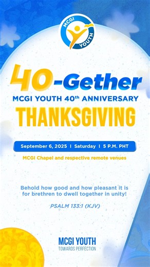 MCGI Youth on Instagram: "Next in our celebration, the MCGI Youth from Brunei, Cambodia, Kuala Lumpur (Malaysia), Singapore, Thailand, and Vietnam send their joyful greetings for the 40th Anniversary and Thanksgiving of MCGI Youth! #MCGIYouth40gether #WeAreMCGIYouth"