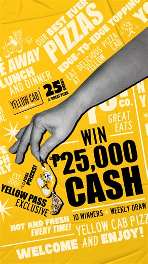 25 years of Yellow love 💛 and we’re celebrating our VIPs in a BIG way 🎉 How to join the fun: ✨ Be a Yellow Pass holder and register your account ✨ Submit your raffle entry via the Google Form sent to your registered email 📌 Each Yellow Pass VIP can win once only and will no longer be eligible for future raffle draws after winning. Get ready - because 25 years of great pizza deserves a celebration this BIG! 🍕 | Yellow Cab Pizza Co.