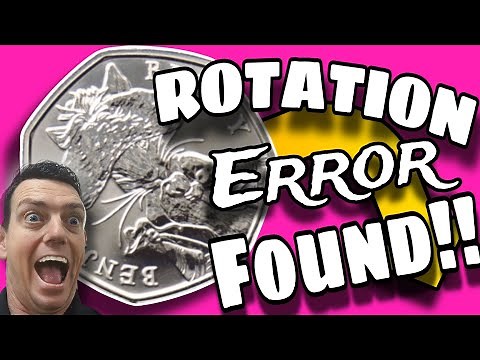 RARE ROTATION ERROR FOUND!! rare 50p coin hunt BENJAMIN BUNNY No103