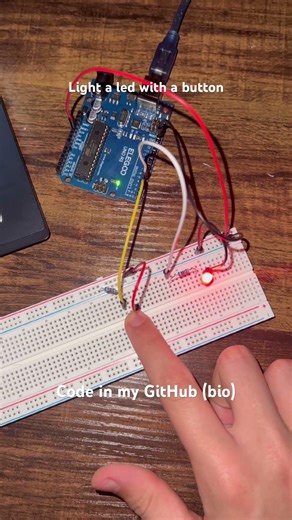 Lighting a led woth button #arduino #electronic