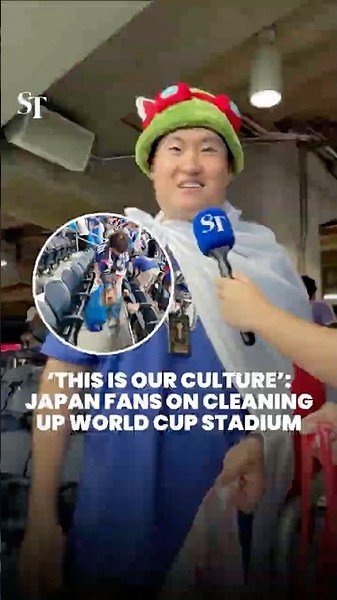 ‘This is our culture’: Japan fans on cleaning up after themselves at World Cup stadium