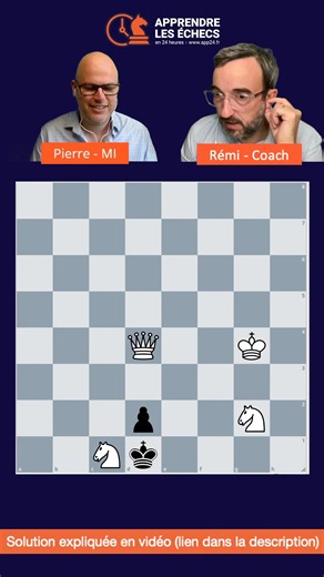 Un jolie mat en 2 coups ! Vous l'avez ? Découvrez la solution : https://www.apprendre-les-echecs-24h.com/exercices-echecs/exercice-n460/ #echecs #chess | Apprendre les echecs