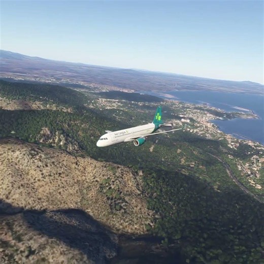 Soaring Through Mountains and Coastlines 🏔️ #flight simulator #aviation