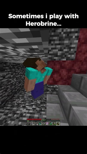 Sometimes I play with Herobrine 😭 #minecraft