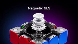 CuberShop GAN V100 MagLev UV Coated, 3x3 Magnetic Speed Cube (Black Internal Stickerless), Lightweight 55mm / 2.17 in. Brain Teaser Puzzle, 2025 GAN Flagship Entry Pioneer Ver. with MagLev Levitation