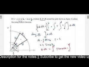 Numerical Problem on Vector Calculus || Line Integral || Stokes theorem