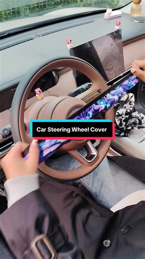Purple Tribal Design Steering Wheel Cover for Cars