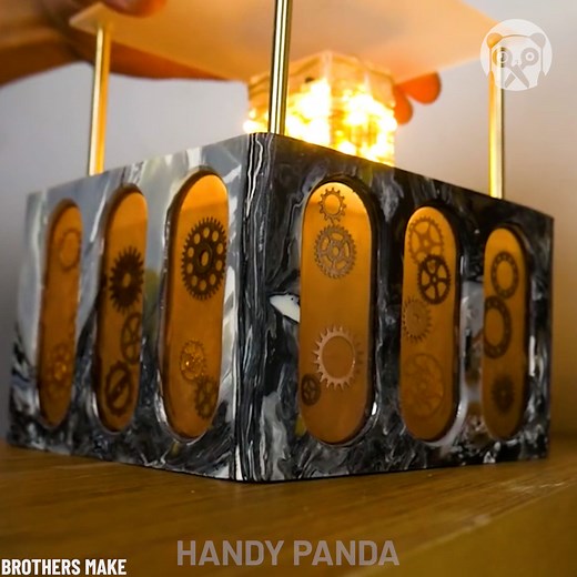 19M views · 125K reactions | Turning Bottle Caps & Resin into a stylish Steampunk Lamp! Partner: Brothers Make: youtube.com/c/BrothersMake | Crafty Panda | Facebook
