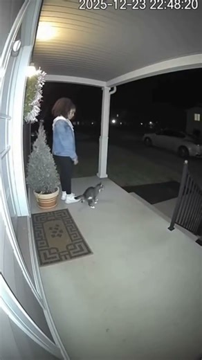 Security Camera Footage | Brave Cat Saves Girl from Attacking Dog (Viral Night Rescue)