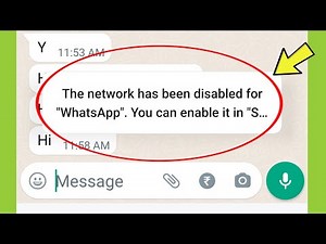 Fix Whatsapp | The network has been disabled for WhatsApp You can enable it in Setting