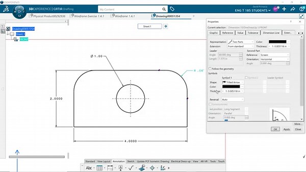 Creating Annotation Dimensions Radius CATIA 3D EXPERIENCE 7