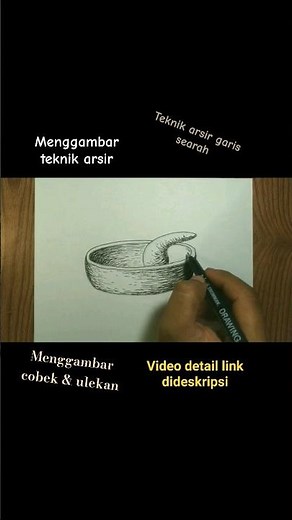 teknik gambar arsir mudah # gambar objek (cobek & ulekan) 3 dimensi # gambar arsir # sketsa # short