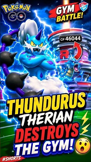 ⚡ THUNDURUS THERIAN DESTROYS THE GYM! 😱 | Pokémon GO #shorts