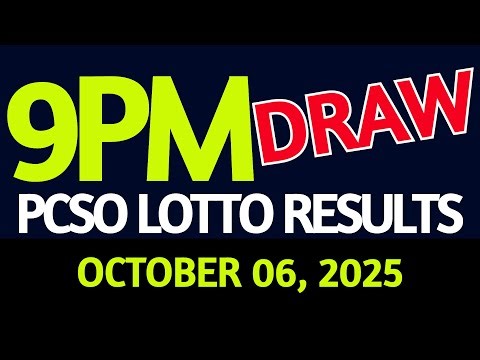 Lotto Result Today 9pm draw October 06, 2025 Monday PCSO