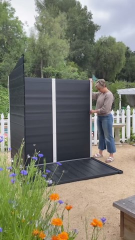 Keter Essential Shed 4x6 Resin Outdoor Storage Shed Ideal Storage for Patio Furniture, Garden Tools Bike Accessories, Beach Chairs and Lawn Mower, Black and White