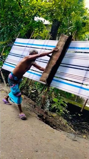 Lungi Mercerizing | মাজন দেয়ার কাজ চলছে #taat #handloom #villagechannel #villagevlogs