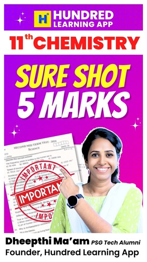 11th Chemistry Sure Shot 5 Marks #startingvidafinishingisimportant #11thchemistry #halfyearlyexams