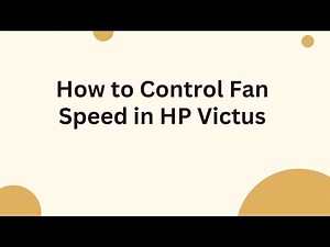 How to Control Fan Speed in HP Victus