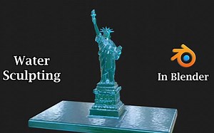 iBlender中文版插件Modeling Flow 教程[3.3] Blender Fluid Simulation - 几何流|水性雕刻 |简易Blende