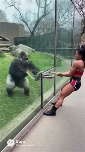Female Wrestler vs Gorilla 😳 | Front-View Power Challenge at the Zoo#animals #zoo #funny