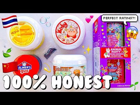 Chinese vs Thai Slime Review 🇨🇳🇹🇭 Handmade & Storebought Elmer's Gue 100% Honest Unboxing