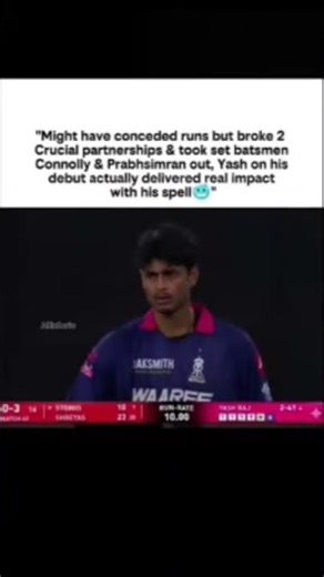 Yash Raj on his debut 🥶🗿 #yashrajpunja #pbksvsrr #rrvspbks #ipl2026 #ipl