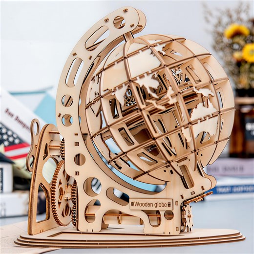 Laser Cut Globe SVG File – 3D Wooden Model | DIY Globe | Layered World Map - Etsy