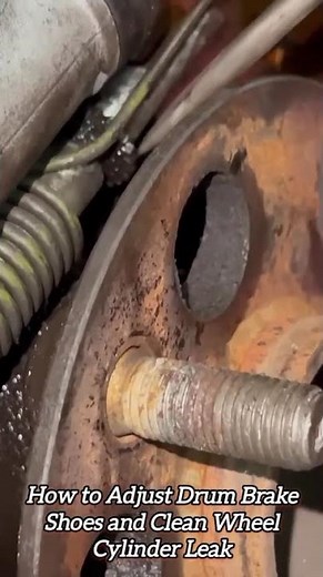 How to Adjust Drum Brake Shoes and Clean Wheel Cylinder Leak #shorts #mechanic #automobile