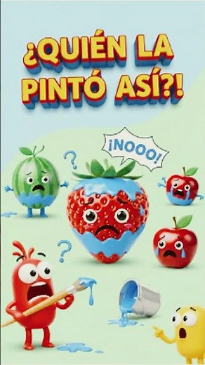 🎨¿De qué color es esta fruta? 🍉🍎🍓¿Lo Pintaron Bien?🖌️