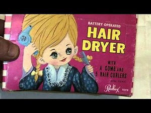 redbox toys battery operated 70's plastic hair dryer beauty stylist toy