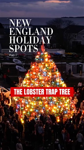 Jean Michael | Fun New England Spots on Instagram: "✨ Connecticut’s Lobster Trap Tree is glowing again ✨ The holiday season 🎄 is officially here and the Lobster Trap Tree is shining brighter than ever in Stonington. Created by @ocean_community_chamber , this massive installation features 460 hand painted buoys that you can bid on through their website. Stop by between 4:30 PM and 9:30 PM to see the lights, take photos, and feel the magic. Please be gentle with the tree, do not touch the buoys, 