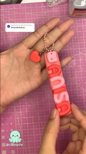 Tutorial Making DIY Custom Name Keychain from Clay Pt. 20 | Personalize Clay Gift Ideas #shorts