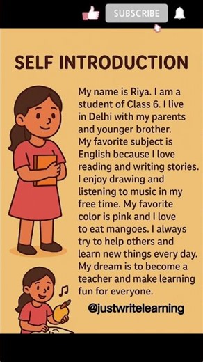 ✨ Self Introduction | Simple English Essay for Students | 100 Words | English Learning Shorts