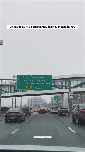 En route sur le boulevard Décarie, Montréal QC😘 #montreal #quebec #francophonie #traveladventures #wintervibes #mtlfood #travelblogger #🙏Follow and Share 🙏 | William Tayone