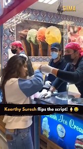 104K views · 566 reactions | Keerthy Suresh flips the script!  When the ice cream vendor trolls, but she trolls right back! #KeerthySuresh #ReverseUno #IceCreamWars #siima | SIIMA | Facebook