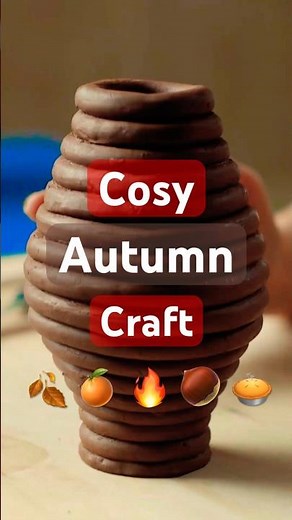 Easy Coil Pot Tutorial 🍂 Cosy Autumn Craft Idea #potterytutorial #crafts #falldiy #cozycrafts