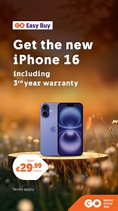 Make this year all about you! 🥰🥰 Get the iPhone 16 with €0 upfront and pay just €29.99/month. It’s time for an upgrade that fits your lifestyle. 📱✨ https://goplc.info/Get-iPhone-16 | GO
