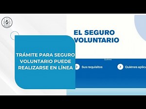 Trámite para seguro voluntario puede realizarse en línea