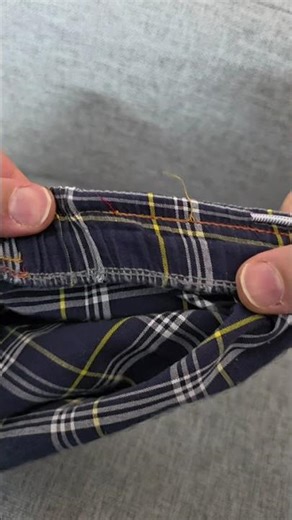 Easy hack to replace loose pant elastic using a safety pin #shorts #short #hack #pant #elastic