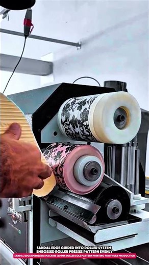 Sandal Edge Embossing Machine 120 mm Roller Sole Pattern Printing Footwear Production