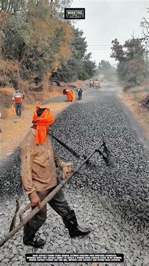 Road Asphalt Paving Using Manual Bitumen Sprayer | best for Rural Road Surfacing #tool