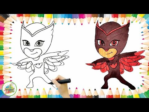 🦉🔴🦉How to Draw Owlette from PJ Masks | Easy Step by Step Drawing for Kids/Рисуем Алетт🖍️🌟🎨👧👦