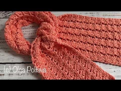 Crochet Lacy Scarf ONE ROW Repeat, Beginner Friendly Crochet Tutorial