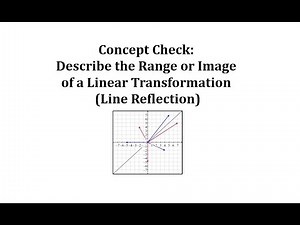 Concept Check: Describe the Range or Image of a Linear Transformation (Line Reflection)
