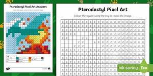 Pterodactyl Pixel Art Template