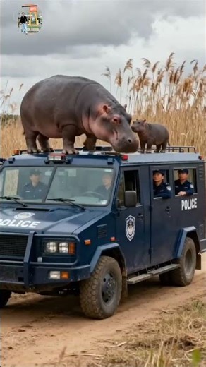 Do you know how to save the hippo from an army tank?😊😊#shortvideo