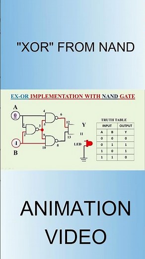 EX-OR GATE FROM NAND GATE, #animationvideo,#electroniclab,#experiment,#electronic, #short