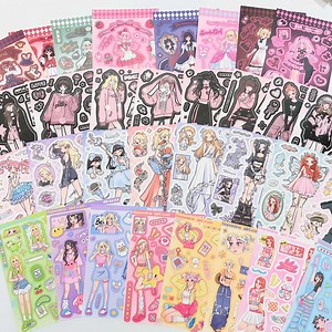 Kpop Polco Deco Stickers "anime Girl" Sticker - 8 PCS | Kawaii Cute Kpop Toploader Decal Deco Polco Korean Journaling Scrapbooking - Etsy